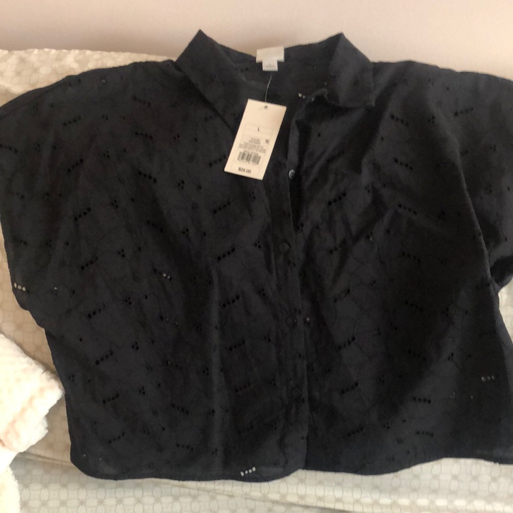 Black Button-Up Blouse